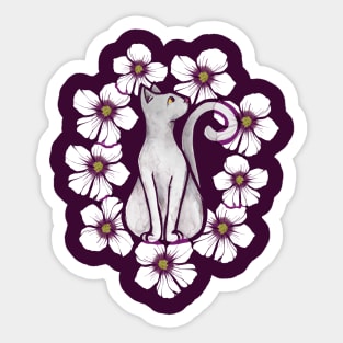 White Cat Sticker